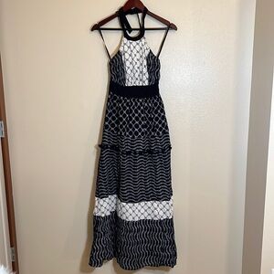 New York & Company Casual Long Maxi Halter Neck Sleeveless Summer Dress